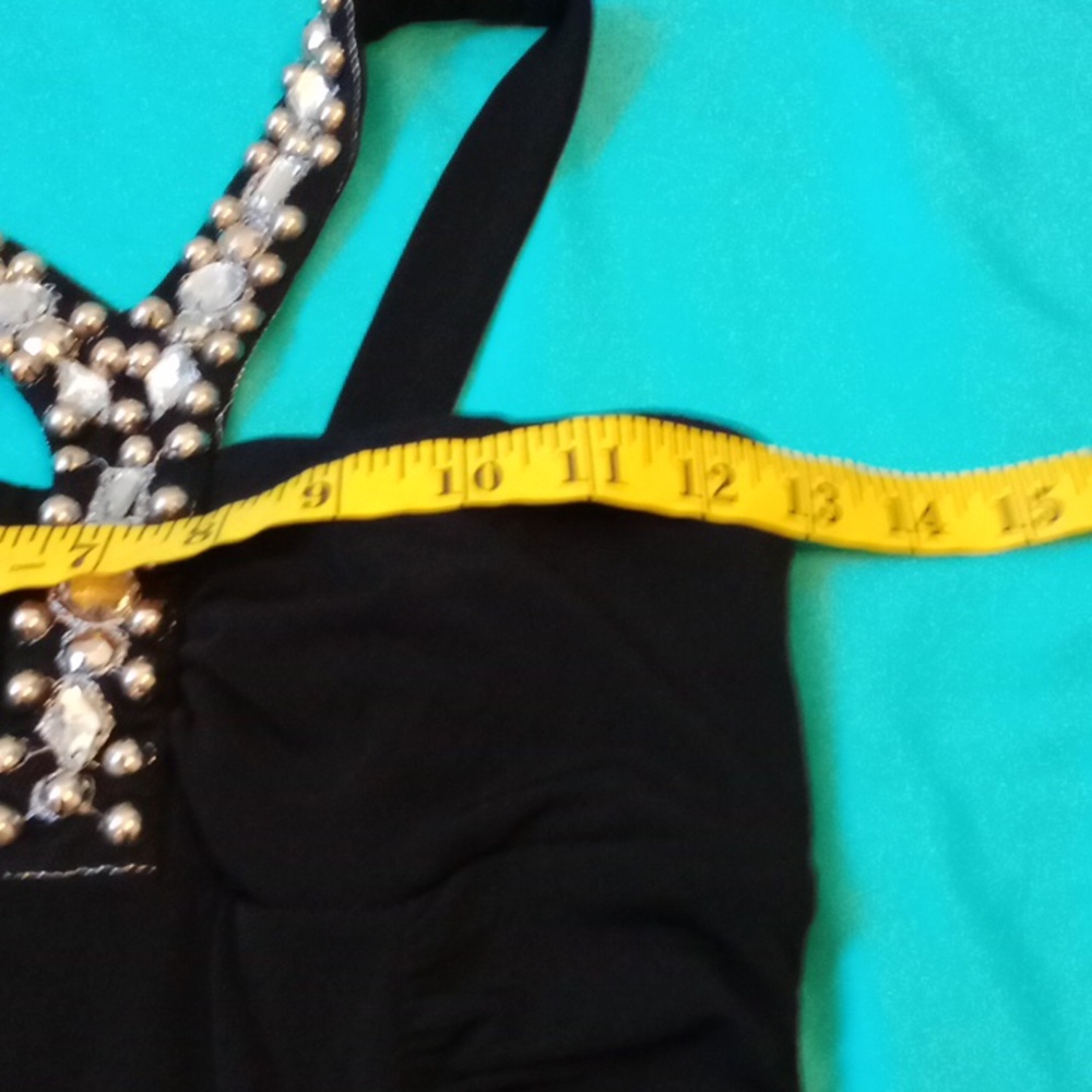 B Wear Too Black Jeweled Halter Bodycon Mini Dress XS NWT Glam Party - Picture 7 of 12